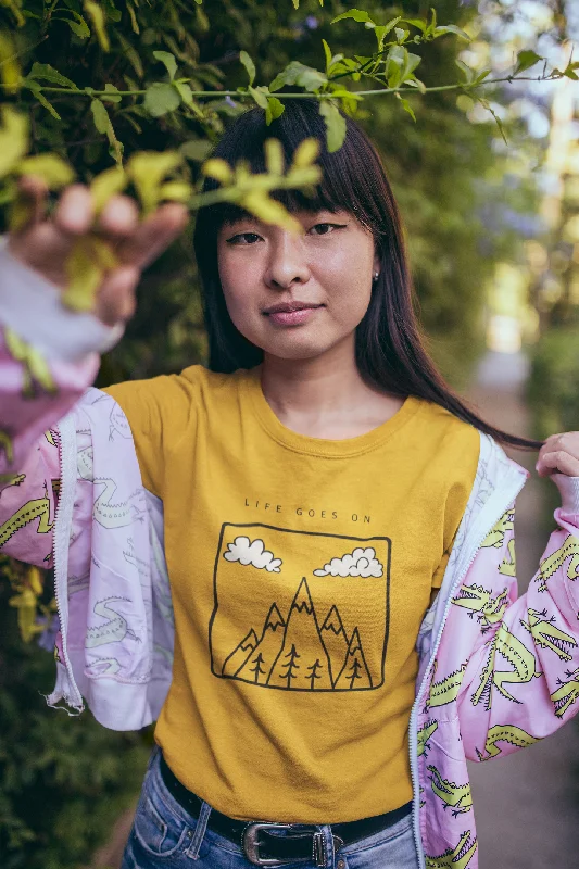 Life Goes On Line Art - BTS : Unisex Half-Sleeve T-Shirt Unique Women's Upcycled