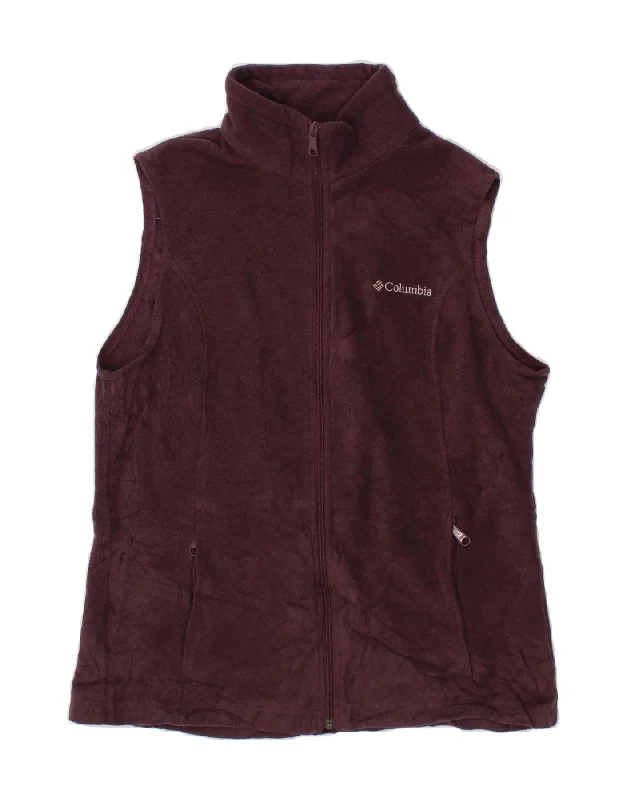 COLUMBIA Womens Fleece Gilet UK 16 Large Burgundy