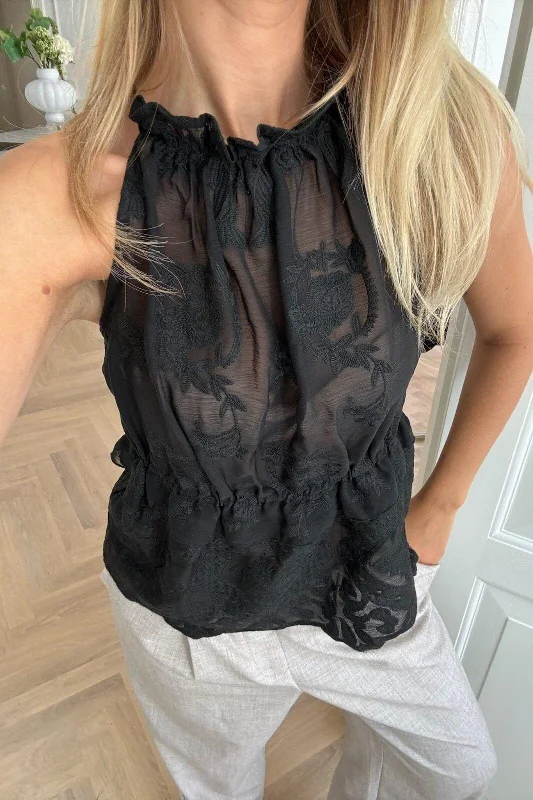 Forudbestilling - BYIC - Ellinoric Lace Top - vb Vintage Black Street