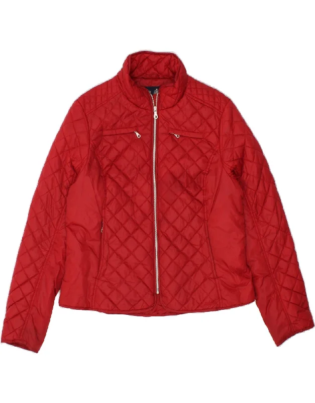 MUSTO Womens Quilted Jacket UK 16 Large  Red Polyamide