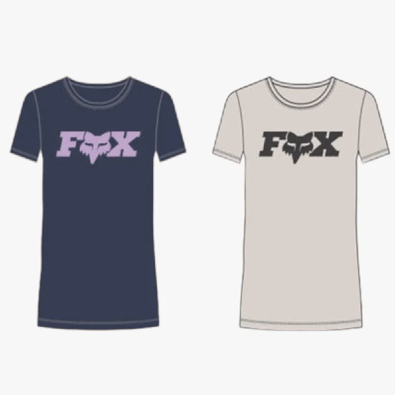 Fox Womens Rival Short Sleeve Tee Vintage White Monochromatic Office Style