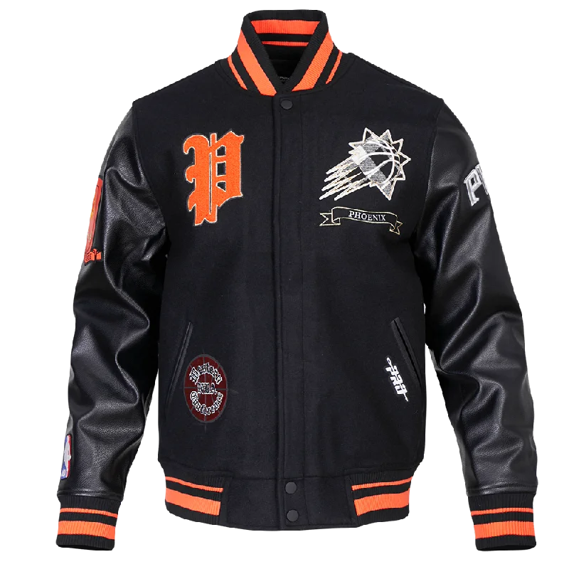 NBA PHOENIX SUNS PRO PREP WOOL MEN'S VARSITY JACKET (BLACK/ORANGE)