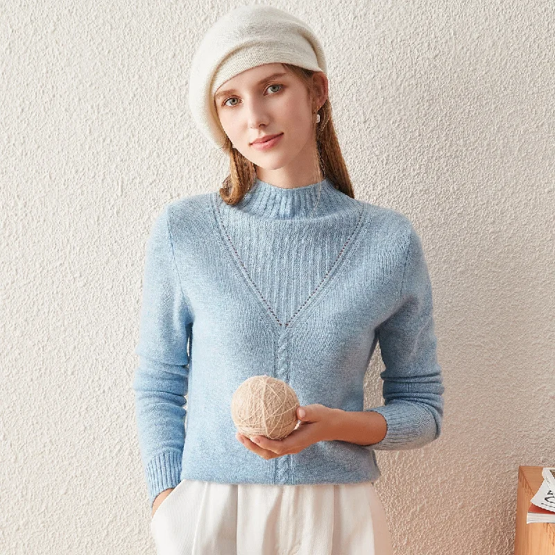 100% Cashmere Mock Neck Cable Knit Sweater Refined Women's Velvet