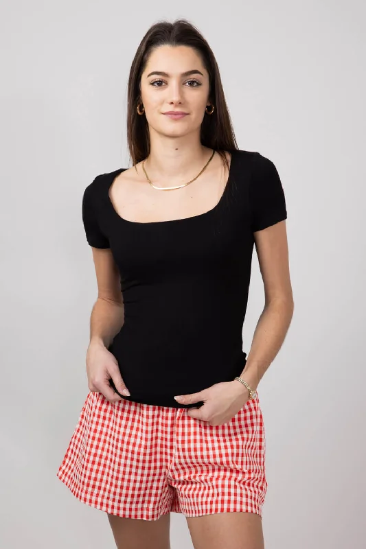 Seamless Double Layer Knit T-Shirt for Women in Black | T30991-BLACK Confident Women's Power Seamless Double Layer Knit T-Shirt for Women in Black | T30991-BLACK Confident Women's Power