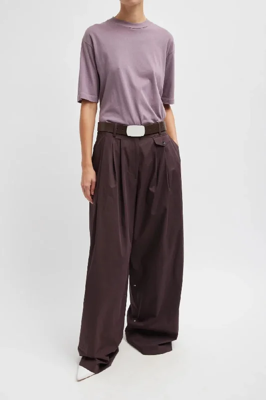 Tibi Mock Neck Unisex T - Plum-ish