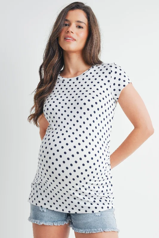 Polka Dot Short Sleeve Maternity Top