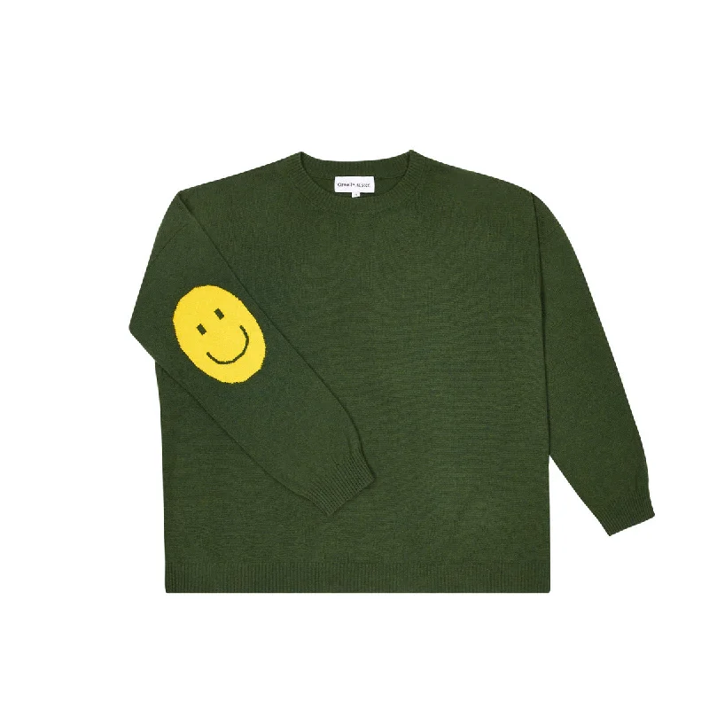 Smile Patch Cashmere Blend Sweater Streetwear Style for 