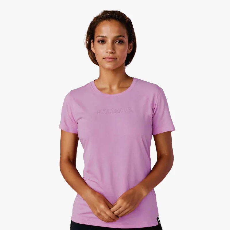 Salomon Womens Minimal Short Sleeve Tee Pastel Lavender Stylish Women's Neon