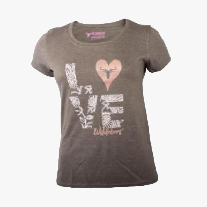 Wildebees Womens Love Short Sleeve Tee Cypress Mel Dynamic Women's High - energy