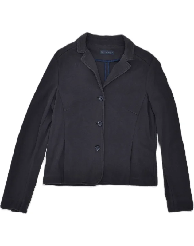 TRUSSARDI Womens 3 Button Blazer Jacket IT 48 XL Black Cotton Modern Women's Tech