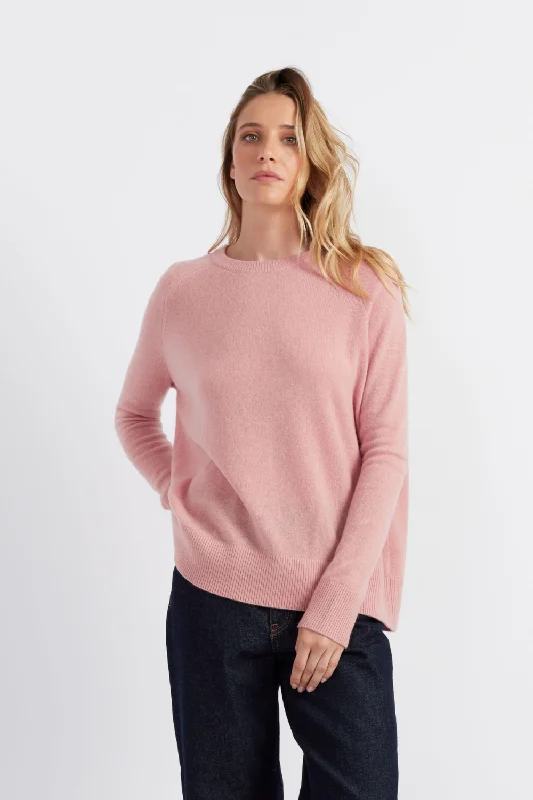 Clay-Pink Cloud Cashmere Slouchy Sweater Sleek Women's Metallic