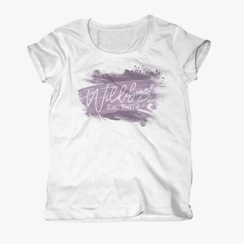 Wildebees Womens Paint Tp Short Sleeve Tee White Modern Women's 
