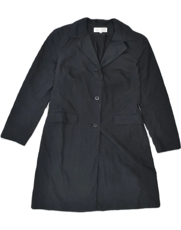 HENNES Womens Trench Coat EU 36 Small Black Cotton Cool Women's Skate