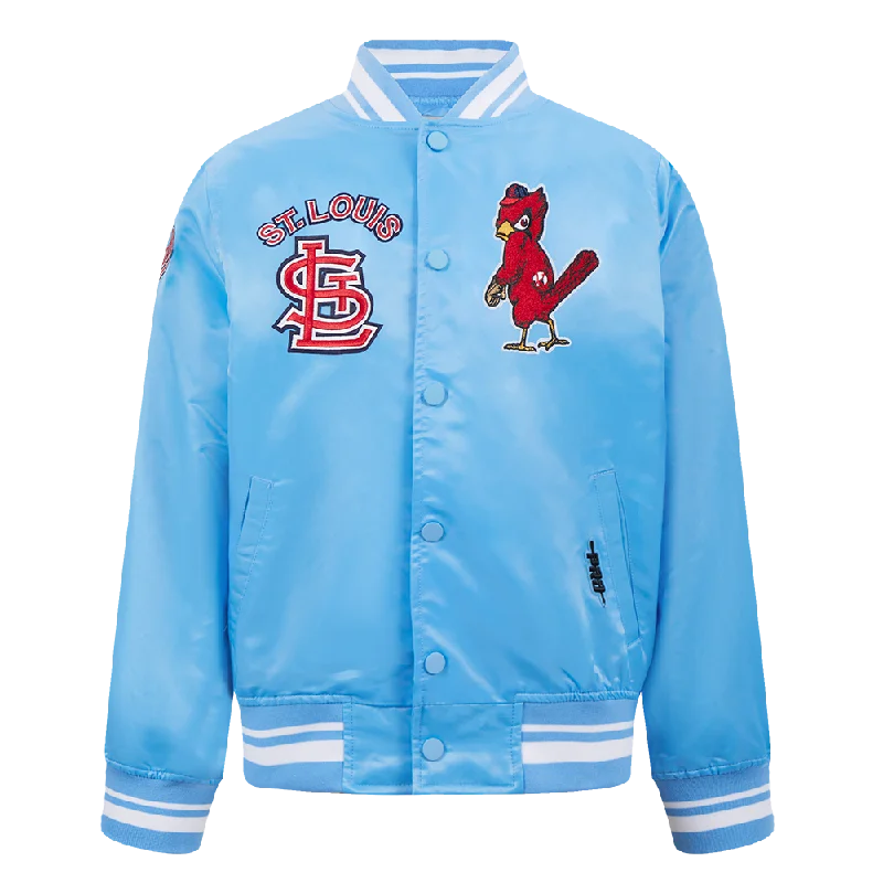 ST. LOUIS CARDINALS RETRO CLASSIC LITTLE BOYS RIB SATIN JACKET (UNIVERSITY BLUE)