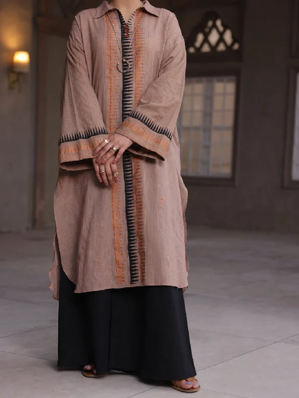 Light Brown Jacquard Tunic - AL-LK-911