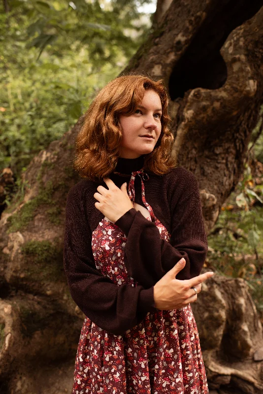 (Pre-Order) Dark Chocolate "Shirtless Sleeves" Shrug (In Production) Laid - back Women's Style