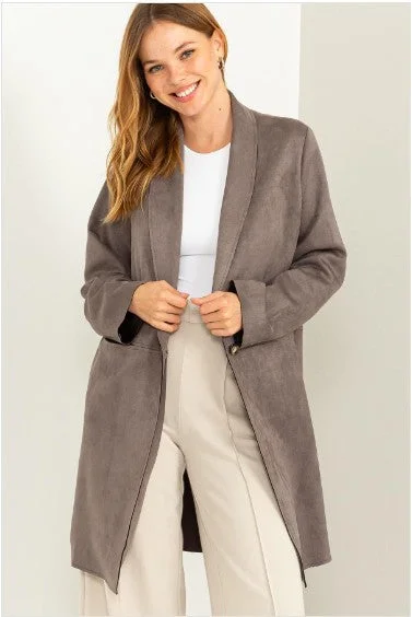 Melody Suede Single Button Jacket Casual Women's Japanese 