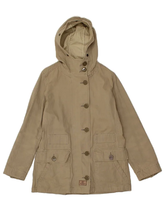 MURPHY & NYE Womens Sailmakers Hooded Utility Jacket UK 14 Medium Khaki