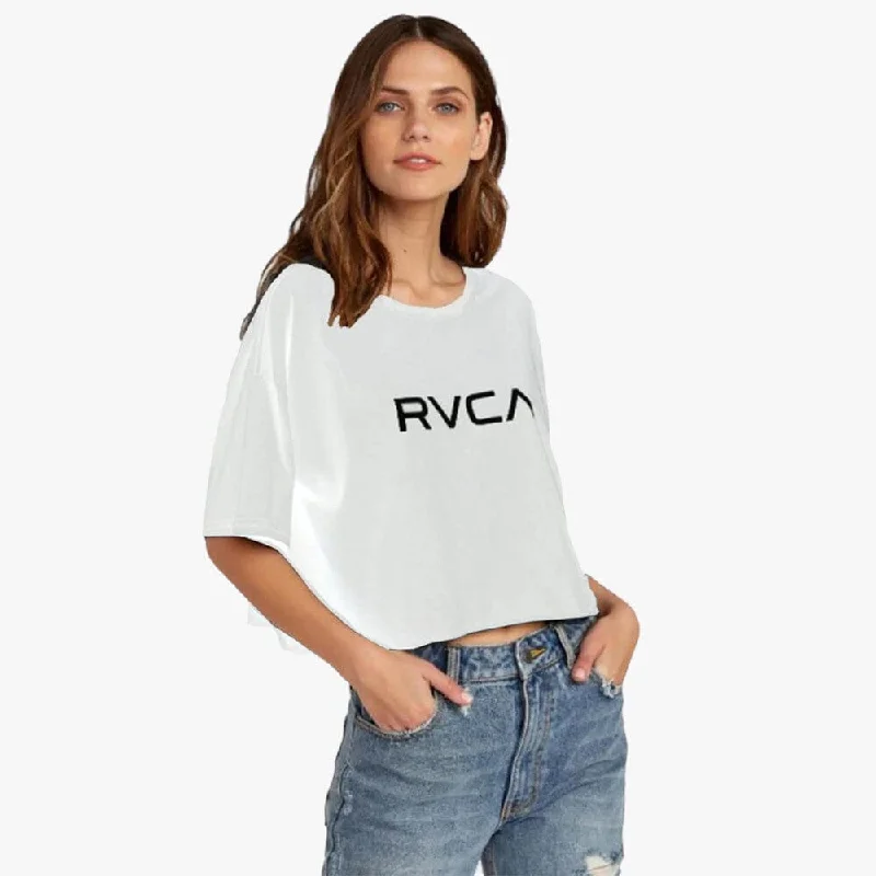 Rvca Womens Big Rvca Short Sleeve Tee Vintage White Sharp Women's Italian