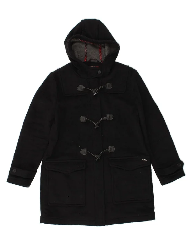 PEPE JEANS Womens Hooded Duffle Coat UK 18 XL Black Polyester