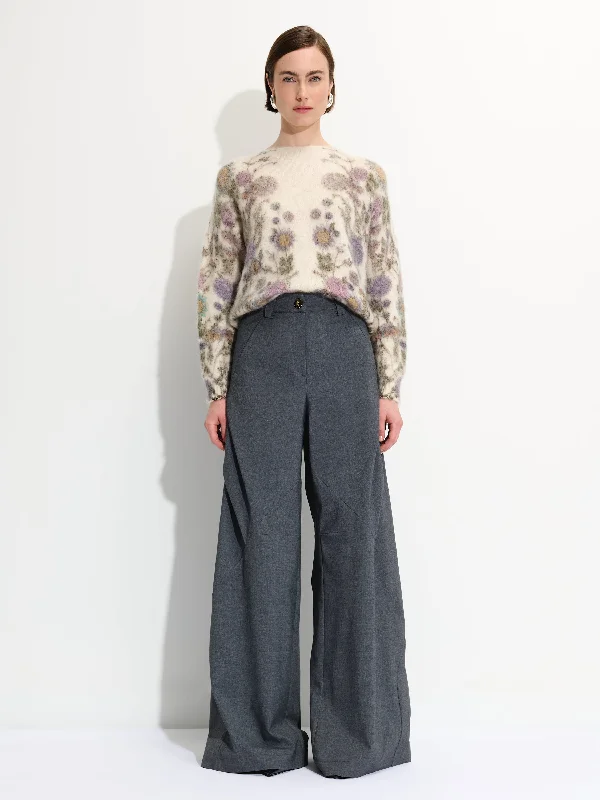 Floral Knitted Sweater Geometric