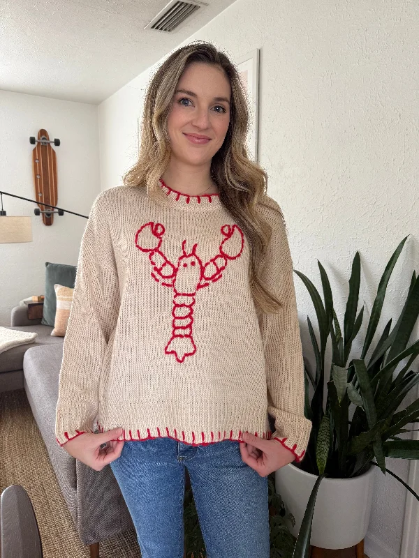 Bailey Rose Rory Knit Embroidered Pullover Sweater (Cream) Hip Women's Urban