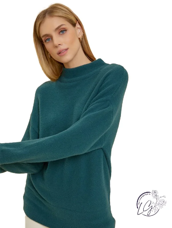 Sleek Neckline Knit Sweater Vacation