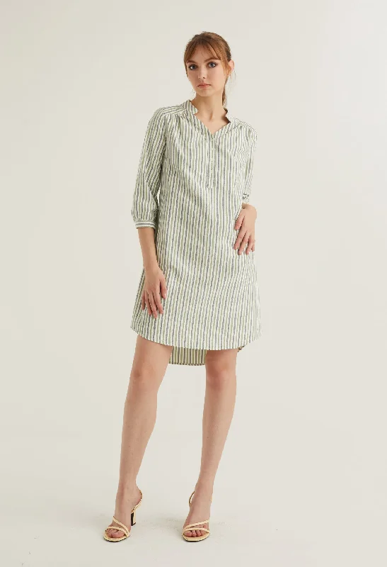 Casual Striped Everyday Dress Casual Women's Loose - fitting