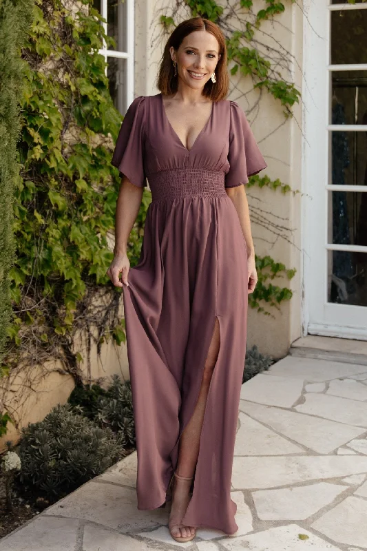 Verona Smocked Maxi Dress | Vintage Plum