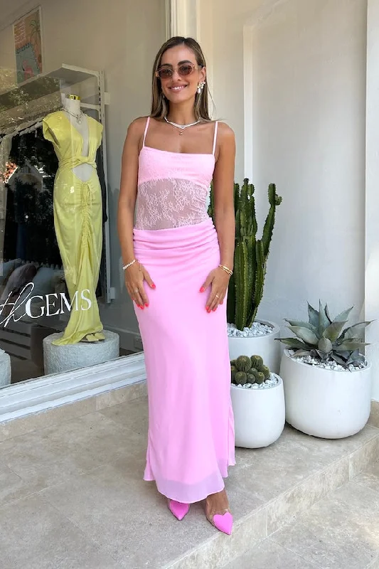 Gabriel Maxi Dress Pink Sorbet Disco