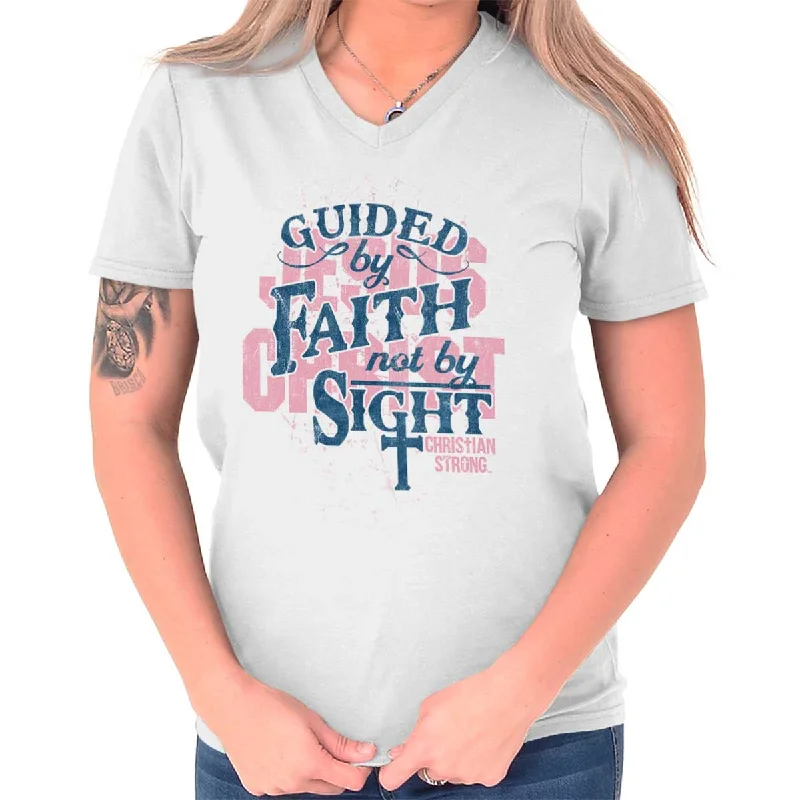 Guided by Faith V-Neck T-Shirt