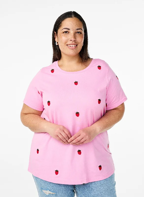 Zizzi Elin T-Shirt in Pink Elegant Women's 