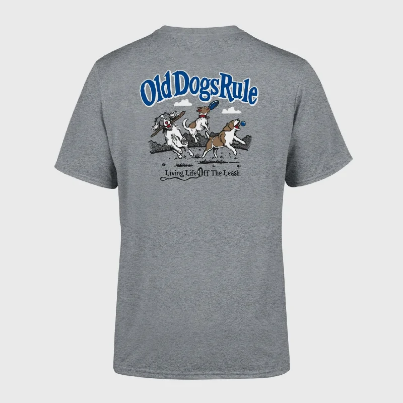 Old Guys Rule Old Dogs Rule T-Shirt - Sports Grey Confident Women's High - fashion