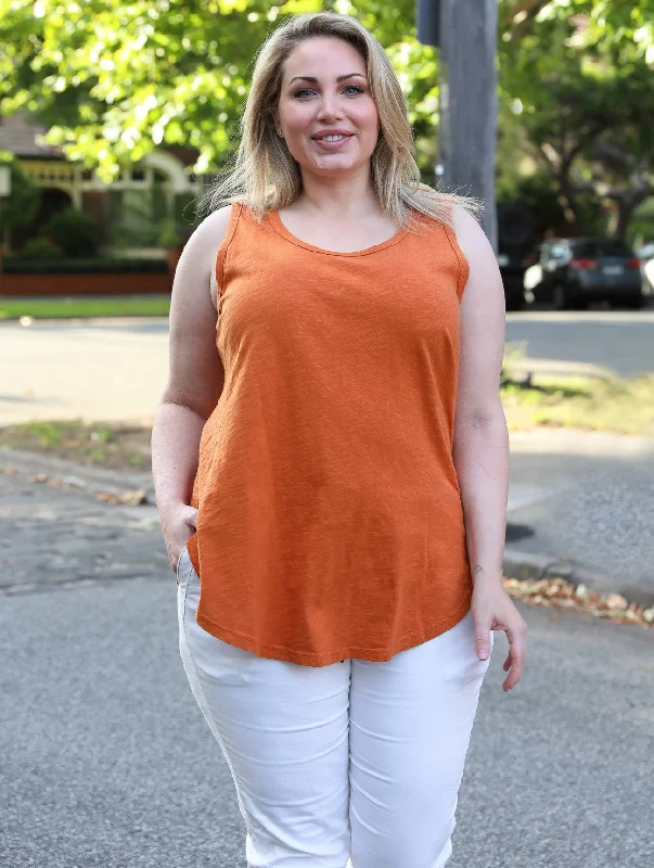 BRIT TOP - RUST Minimalist Women's Casual