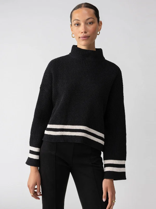 Stay Cozy Sweater Black Toasted Stripe Hip Women's Urban