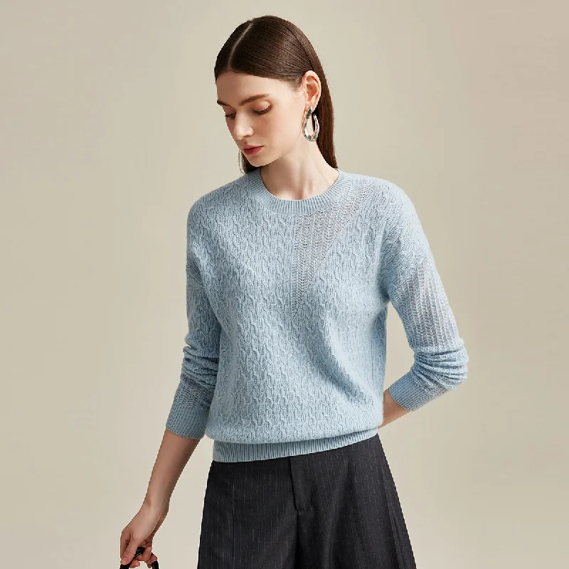 100% Cashmere Luxurious Cable Knit Sweater Sophisticated Women's 