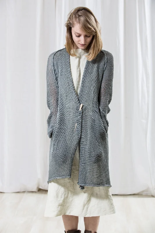 Long Cardigan T Soy - Dusty Blue Fog Bohemian Women's Free