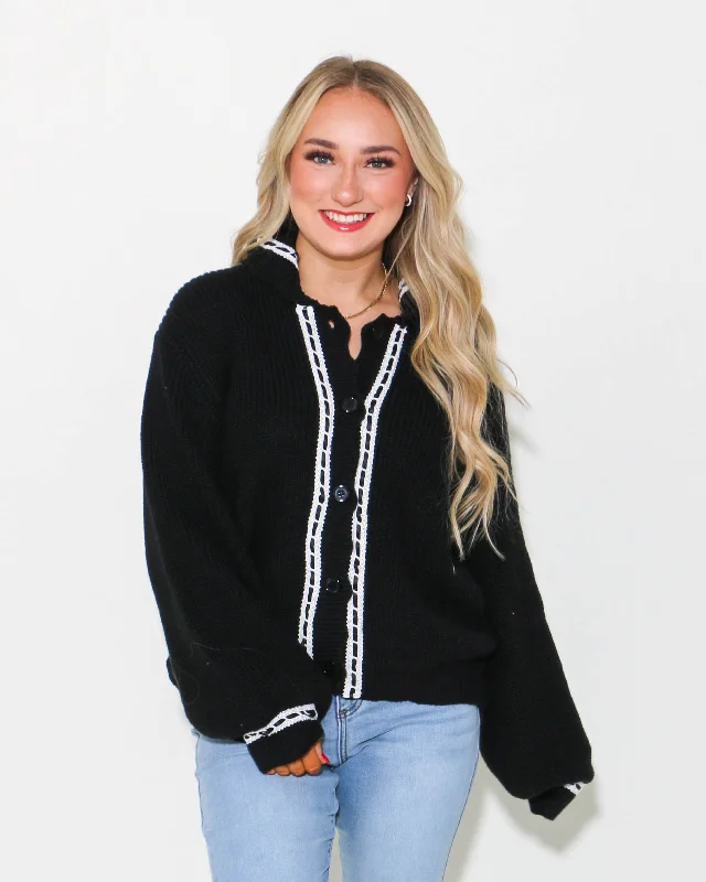 Lace Trim Knit Sweater Jacket Confident Women's High - fashion