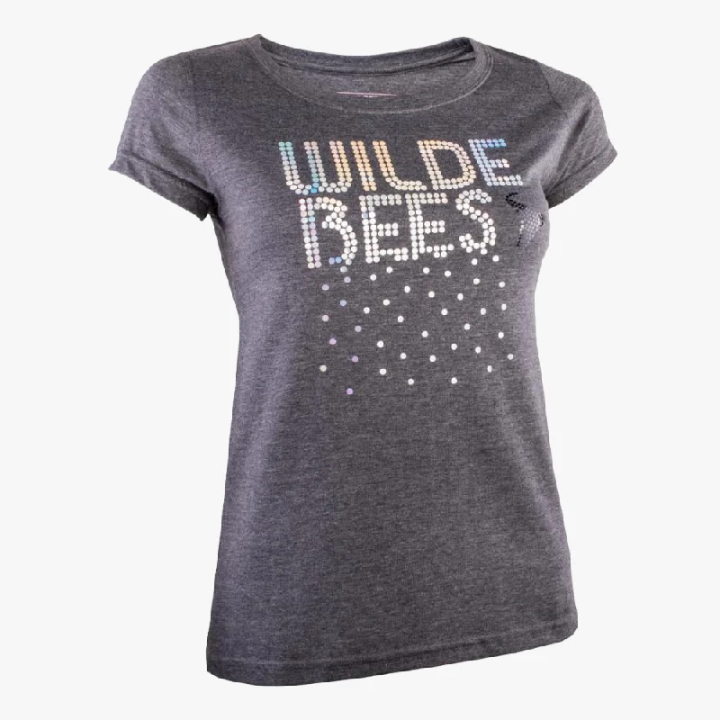 Wildebees Womens Sprangles Drip Short Sleeve Tee Charcoal Mel Artistic Women's Hand - painted Wildebees Womens Sprangles Drip Short Sleeve Tee Charcoal Mel Artistic Women's Hand - painted