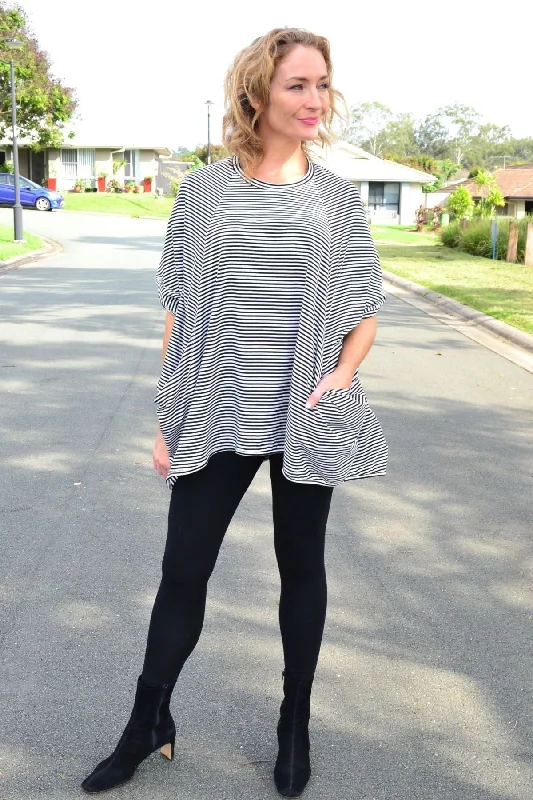 Stripes and Lines Oversized Tunic Top