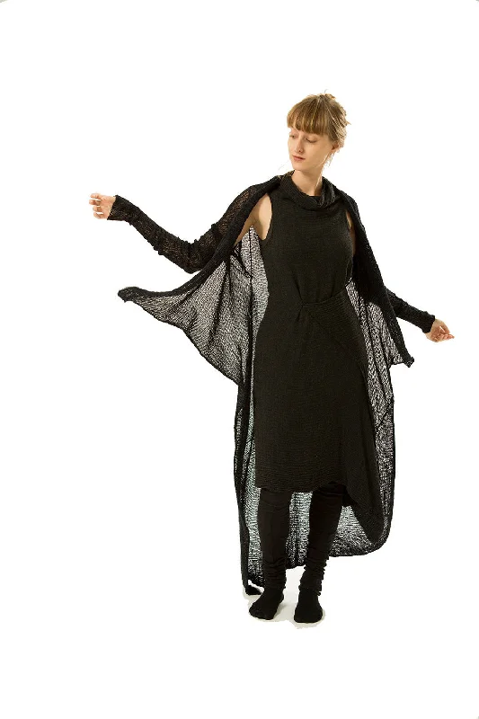 Long Einvo Cardigan - Dark Indigo Blue Elegant Women's Formal 