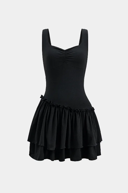 Ruched Tie Back Mini Dress Disco