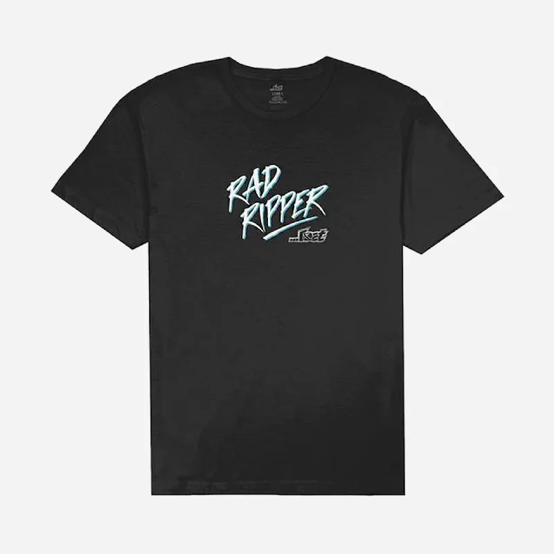 Lost Mens Rad Ripper T-Shirt - Black Monochromatic Office Style