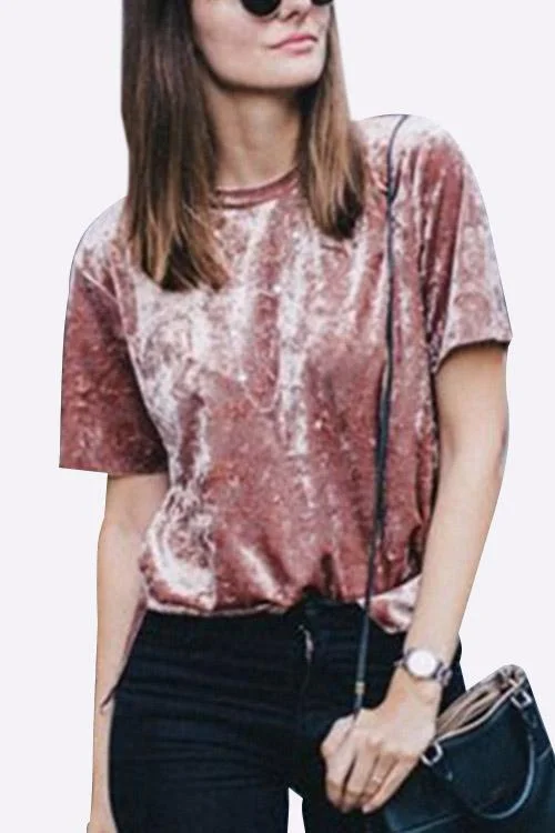 Custom Round Neck Short Sleeve Pink T-Shirts Stylish Women's Neon