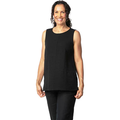 Habitat Spring/Summer Sale, 30650 Pieced Sleeveless Tunic Tank, Black 50% Off Regular Price