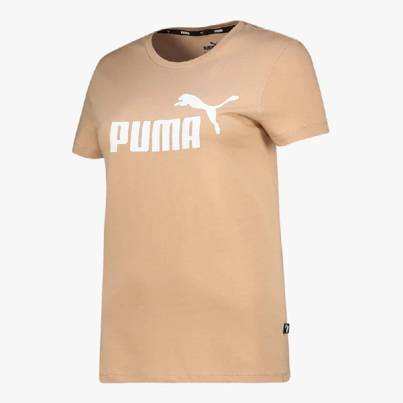 Puma Womens Ess Logo Short Sleeve Tee Dusty Tan Scandinavian