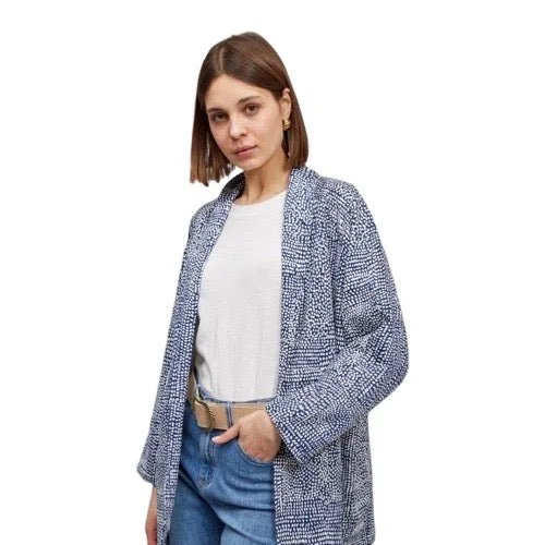 PRINTED OPEN FRONT BLAZER Bold Women's Animal Print