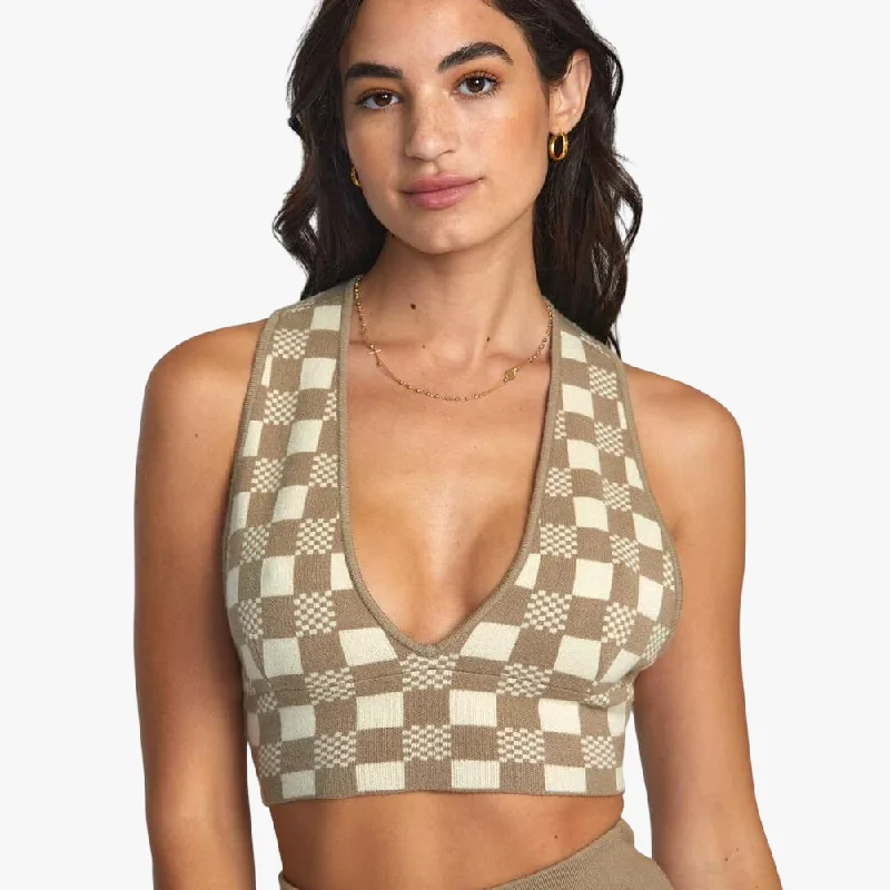 Rvca Womens Racebank Tank Brown European