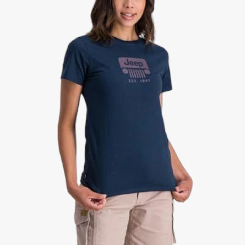 Jeep Womens Icon Grille Short Sleeve Tee French Navy Elegant Women's 