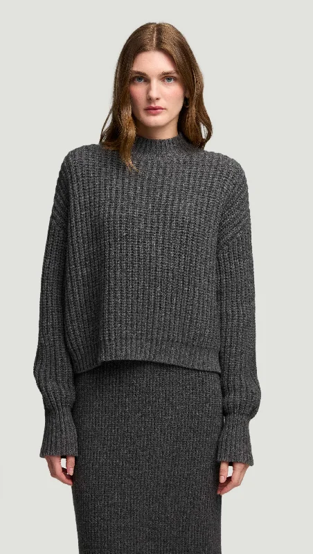 Fisherman Sweater in Wool Nylon | Grey Gym
